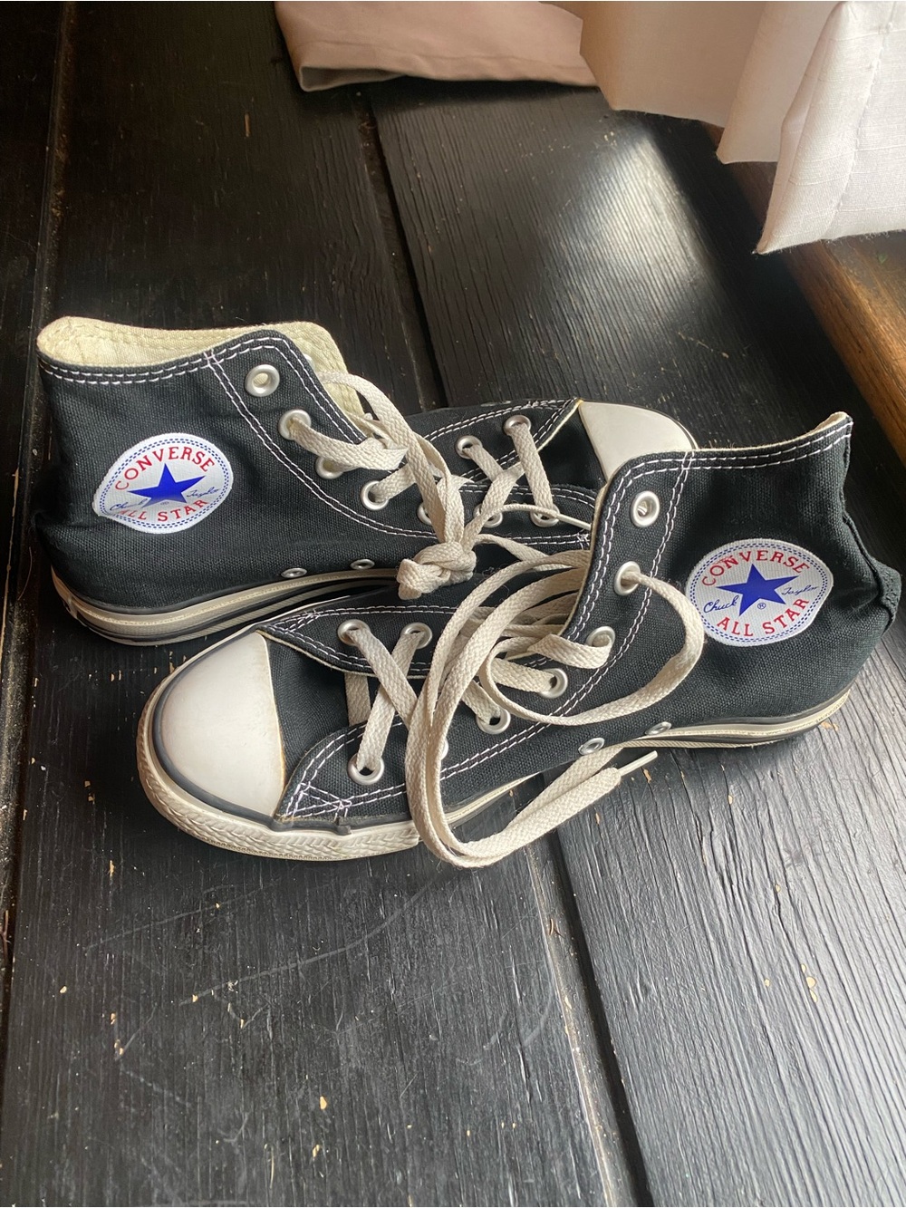 Converse Kids Black and White High Top Sneakers